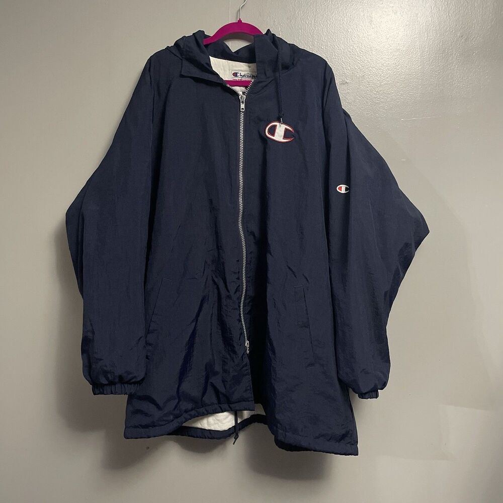 Vintage Men’s Champion Windbreaker Jacket XXL With Hood See Note